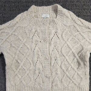 Lucky Brand Womens Puff Sleeve Shine Cardigan Wool Size Small Soft